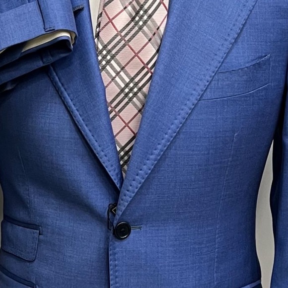 Sky blue single breasted super 150 cerruti wool suit-made in Italy - Picture 3 of 3